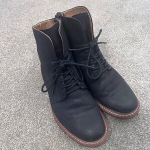 Sofft Blue Laceup Leather Boots